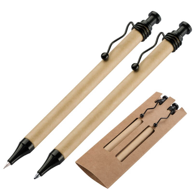 Lot De 2 Stylos à Bille Rétractables Noirs | Pour Bureau, École Ou Cadeau | Design Ergonomique | Encre Fluide