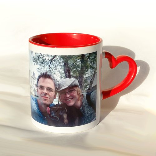 Mug photo personnalisé coeur