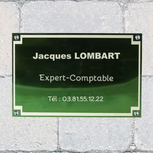 Plaque aluminium gravure blanche